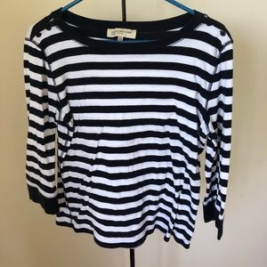 Jones New York Petite XL Navy Stripe Shirt